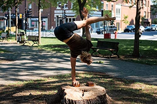 Karel Woodcraft Striped Handstand Blocks (2 Solid Non-Slip Wooden Blocks) - Image 4