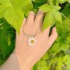 Valentines Day Difts for Her Leaves Haoshi and Daisy Pressed Flower Necklace 14K Gold Wildflower Handmade Necklaces Bridesmaid Jewelry Real Flower Necklace with Extension Chain Adjustable 16-18” - Image 2