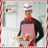 SATINIOR 4 Pieces Waiter Costume Kit for Adults Including Chef Hat Paper Party Tray with Strap Red and White Striped Apron Clip on Bow Ties for Cosplay Circus Party Women Men, One Size - Image 7