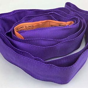 Endless Round Slings from 3'-20' Poly with 5300-40,000 lbs Vertical WLL, 4200-32,000 lbs Choker WLL, 10,600-80,000 lbs Basket WLL (Purple-2600 lbs Vertical & 5200 lbs Basket WLL, 3 ft)