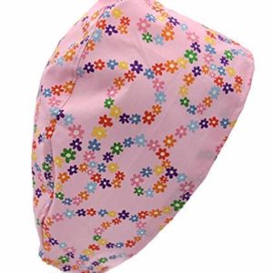 Pink Daisy Chain Flowers Surgical Scrub Cap Medical Hat Hospital Cover