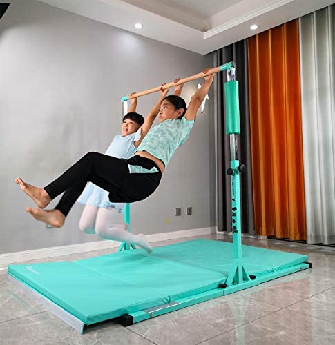 PreGymnastic Updated 6ft Base No Wobble Expandable Gymnastics Kip Bar, Fiberglass Rail & 304 Stainless Steel Regulating Arms, Adjustable Height 3'-5' Gymnastics Bar - Image 6