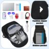 Crossbody Sling Bag for Men, 18L Expanded Sling Backpack with USB Port, Water Resistant Travel Hiking Daypack with Phone Pocket, Lightweight Shoulder Bag for Travel Camping Hiking Outdoor Sports - Image 3