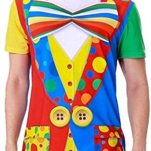 Funny World Men's Clown T-Shirts Graphic Short Sleeve Circus Costume