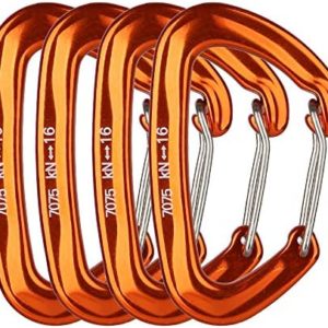 XINDA Small Wiregate Carabiner Clips, 16kN Heavy Duty Carabiners for Camping,Hiking,Hammocks,Swings,Dog Leashes