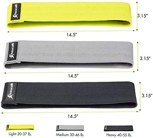 ProsourceFit Fabric Loop Resistance Bands Set with Anti-Slip Grip, Mini Workout Bands for Fitness Training to Tone Legs, Glutes and Booty - Image 2