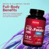 Jarrow Formulas Ultra Strength Methyl B-12 &Methyl Folate - 60 Chewable Tablets, Cherry Flavored - Bioactive Vitamin B12 & B9 - Cellular Energy and Cardiovascular Support (PACKAGING MAY VARY) - Image 2