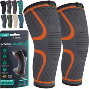 Modvel Knee Braces for Knee Pain Women & Men - 2 Pack Knee Brace for Knee Pain Set, Knee Brace Compression Sleeve, Knee Braces for Knee Pain Meniscus Tear, ACL & Arthritis Pain Relief - Knee Sleeves