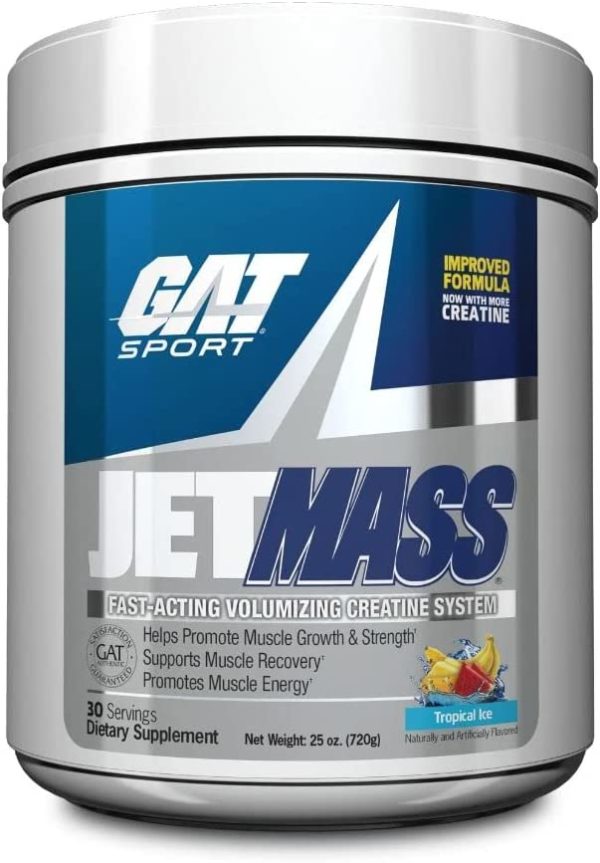 GAT Sport JetMass Fast-Acting Volumizing Creatine System, Tropical Ice, 30 Servings