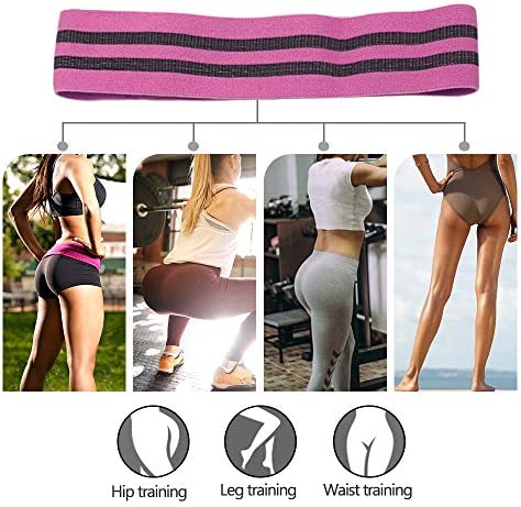 Non Slip Resistance Bands for Legs and Butt, Resistance Exercise Bands for Home Fitness, Stretching, Strength Training, Physical Therapy, Fabric Loop Bands Yoga Pilates Bands for Women, Pack of 3 - Image 6