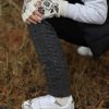 Wool Leg Warmers for Women Thigh High Socks Knitted Stockings Warm and Long Footless Cable Knit Crochet Warmers - Image 5