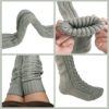 VETHIN Women's Cable Knitted Thigh High Boot Socks Over Knee High Long Leg Tube Leg for Women Warmers Stockings - Image 4