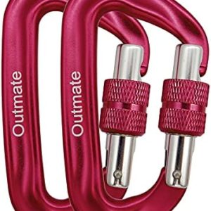 Outmate Hammock Carabiner Clip,12kN 7075 Aluminium Alloy Carabiners,Heavy Duty Clips 2645lbs/1200kg,Perfect Gear for Hammocks Camping Hiking Keyring and Utility