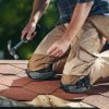 NoCry Flooring, Roofing and Gardening Knee Pads for Men and Women with Thick Soft Foam Padding, Non Slip Leather Cover, Strong Double Straps and Adjustable Easy-Fix Clips; Kneeling Pads for Work. Grey - Image 2