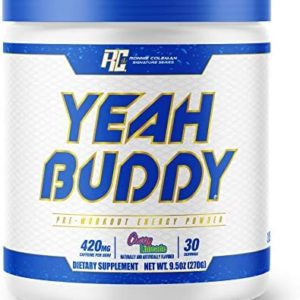 Ronnie Coleman Signature Series Yeah Buddy Pre Workout Powder for Women and Men, Energy, Endurance and Focus Supplement with Beta-Alanine, 420mg Caffeine Per Serving, Cherry Limeade, 30 Servings