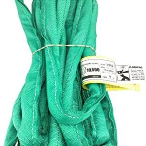 USA Made VR2 X 10' Green Slings 4'-30' Lengths in Listing, Double PLY Cover Endless Round Poly Lifting Slings, 5,300 lbs Vertical, 4,240 lbs Choker, 10,600 lbs Basket (USA Poly) (10 FT)