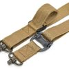 SABADO 2 Point Rifle Sling with QD Quick Disconnect Sling Swivels, Quick Detatch D-Ring, Push Button Sling Attachment Rifle Strap Adjustable, Butt Stock Sling with Fast Adjust Thumb Loop (Khaki) - Image 2