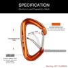 XINDA Small Wiregate Carabiner Clips, 16kN Heavy Duty Carabiners for Camping,Hiking,Hammocks,Swings,Dog Leashes - Image 3
