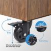 5 Inch Caster Wheels with Brake 2200lbs,Heavy Duty Casters Set of 4,Swivel Plate Casters with Double Ball Bearings,Premium Polyurethane Furniture Caster Wheels for Cart,Cabinets,Workbench - Image 7