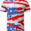American Flag T-Shirt for Men Patriotic Shirt USA Flag Stars Stripes Print Summer Short Sleeve Tee Shirt 4th of July Tops - Image 3