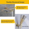 DEOLER Wall Mounted Bathtub Faucet with Handheld Shower, Solid Brass 180° Swivel Tub Filler Faucet with Hand Shower, Brushed Gold - Image 5