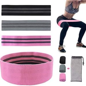 Non Slip Resistance Bands for Legs and Butt, Resistance Exercise Bands for Home Fitness, Stretching, Strength Training, Physical Therapy, Fabric Loop Bands Yoga Pilates Bands for Women, Pack of 3