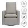 Babyletto Cali Pillowback Swivel Glider in Performance Grey Eco-Weave, Water Repellent & Stain Resistant, Greenguard Gold and CertiPUR-US Certified - Image 4