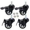 DICASAL 4 Pack 1.5 Inch Swivel Stem Casters, Non-Marking Polyurethane Wheels 330 Lbs with Diameter 3/8"- 16 x 1" Stem Thread and Nuts for Carts Trolley Furniture - Image 9
