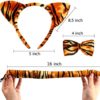 4 Pieces Tiger Costume Set Animal Fancy Costume Tiger Ear Headband Tail Bow Tie Tutu Skirt for Kids Halloween Cosplay Party - Image 2