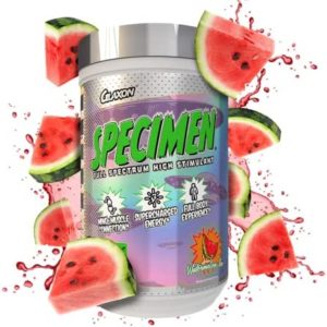 Glaxon Specimen High Stimulant Pre Workout Powder, Preworkout with 300mg Caffeine and 3200mg Beta Alanine Per Serving for Workout-Dominating Energy, Focus, and Pump (Watermelon Ice)