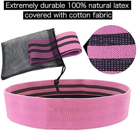 Non Slip Resistance Bands for Legs and Butt, Resistance Exercise Bands for Home Fitness, Stretching, Strength Training, Physical Therapy, Fabric Loop Bands Yoga Pilates Bands for Women, Pack of 3 - Image 7