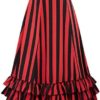 Belle Poque Women's Vintage Stripes Gothic Victorian Skirt Renaissance Style Falda - Image 3