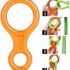 REOUG 35KN Figure 8 Word Rope Descender Rappel Ring Rock Climbing Rescue Gear (Orange) - Image 7