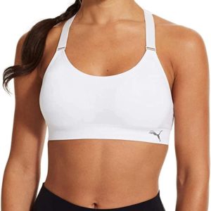 PUMA Womens Removable Cups Racerback Sports Bra 2 Pack Pink/White
