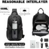 JUMO CYLY Water-Resistant Sling Bag for Men, USB Crossbody Backpack Casual Mens Shoulder Bag - Image 2