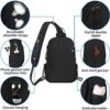 Crossbody Sling Bag for Men, 18L Expanded Sling Backpack with USB Port, Water Resistant Travel Hiking Daypack with Phone Pocket, Lightweight Shoulder Bag for Travel Camping Hiking Outdoor Sports - Image 6