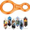 REOUG 35KN Figure 8 Word Rope Descender Rappel Ring Rock Climbing Rescue Gear (Orange) - Image 9