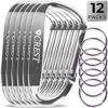 Crest 3.14" Aircraft Aluminum Snap Hook Carabiner Clip – 12 Pack (6 Pack Option Available) D Shaped Flat Buckle Carabiner - Image 7