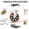 6" Swivel Plate Casters Wheels with Screw Safety Dual Locking and Polyurethane Foam No Noise Wheels,Heavy Duty-550 Lbs Per Caster - Image 2