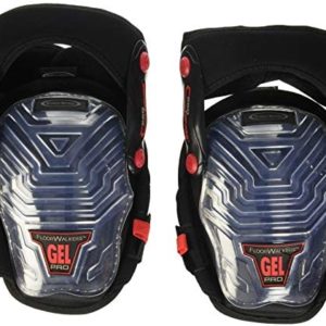 McGuire-Nicholas 30511-1 Pro Hinge Floor Walker Gel Gripper Protective Work Knee Pads, Non-Marring Knee Pads for Flooring, Construction, Painting, Welding, Plumbing Black/Clear