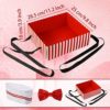 SATINIOR 4 Pieces Waiter Costume Kit for Adults Including Chef Hat Paper Party Tray with Strap Red and White Striped Apron Clip on Bow Ties for Cosplay Circus Party Women Men, One Size - Image 3
