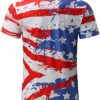 American Flag T-Shirt for Men Patriotic Shirt USA Flag Stars Stripes Print Summer Short Sleeve Tee Shirt 4th of July Tops - Image 4