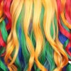 ColorGround Long Curly Cosplay Wig with 2 Ponytails(Rainbow Color) - Image 9