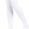 SATINIOR Women Knee Socks High Socks High Thigh Stockings for Cosplay, Halloween, Party, Daily Wear (White,M) - Image 4