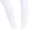 SATINIOR Women Knee Socks High Socks High Thigh Stockings for Cosplay, Halloween, Party, Daily Wear (White,M) - Image 2