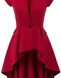 Scarlet Darkness Womens Gothic Steampunk Jacket Long Victorian Waistcoat Jacket Top
