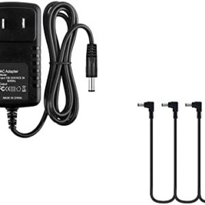 Dysead 9V 1A AC Adapter for Guitar Effect Pedal 3 Way Daisy Chain Power Supply Cable