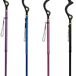 Honmido Walking Cane Foldable for Men & Women Seniors for Balance,Self Standing Folding Cane,Height Adjustable Anti-Slip Lightweight Alloy Walking Stick Collapsable for Travel Mobility Aid