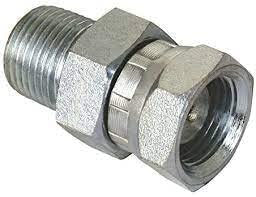 3/8" Male Pipe to 1/4" Female Pipe Swivel Hydraulic Adapter