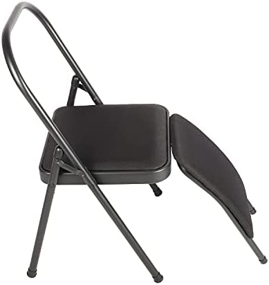 Nisorpa Yoga Auxiliary Foldable Chair with Lumbar Back Support Balance Handstand Training Tool Yoga Equipment Metal Folding Chair Balance Handstand Training Tool - Image 9